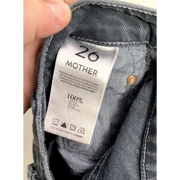 Mother Denim Jeans The Nomad Crop Fray Faded Black Size 26 Grunge Emo Goth - Picture 5 of 5